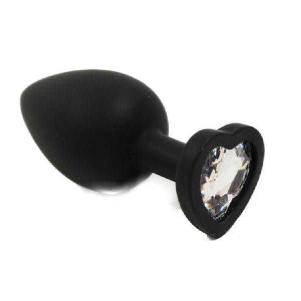 Imagen de Plug Anal Silicona con Joya Corazon Grande