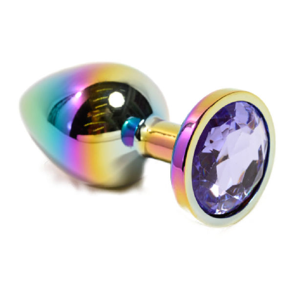 Imagen de Plug Anal Metal Arcoiris con Gema  9 cm.
