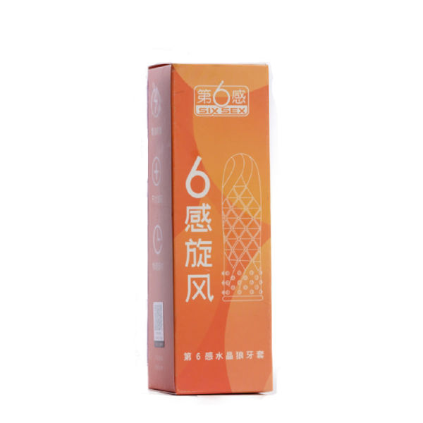 Imagen de Toys Funda Transparente Texturada Pene SixSex Caja Naranja