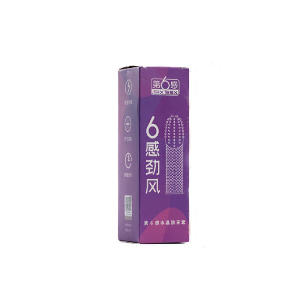 Imagen de Toys Funda Transparente Texturada Pene SixSex Caja Violeta