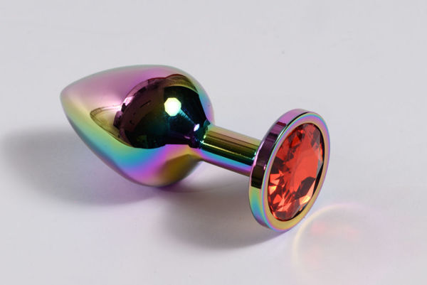 Imagen de Toys Plug Anal Metal Rosa Oro con Gema 8 cm