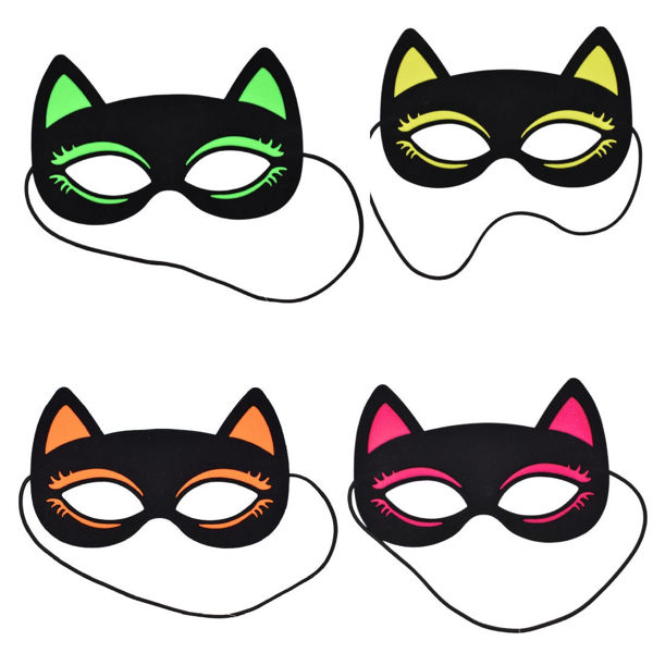 Imagen de Antifaz Gato Negro y Fluo