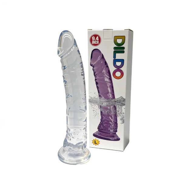 Imagen de Toys Dildo Jelly Transparente con Ventosa 24 x 4,3 cm